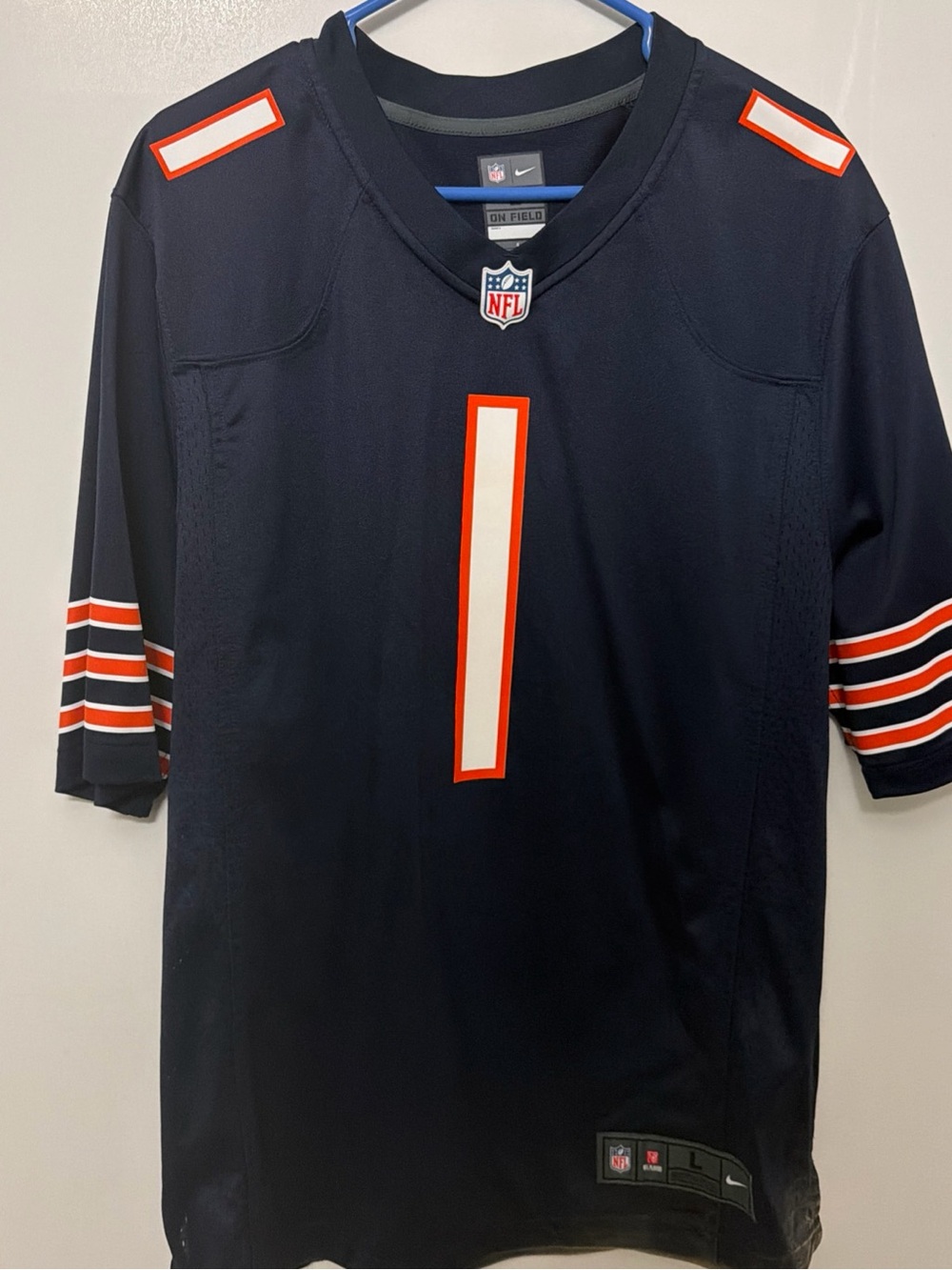 NFL Chicago Bears Navy Blue Orange White #1 Jersey Fields